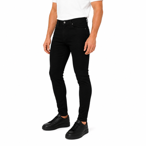 High Quality <b>Men</b> <b>Stretch</b> Skinny Denim Jeans Regular Rise Button Fly Slim Fit Denim Jeans Pants Casual Streetwear Trousers - Product Image 5