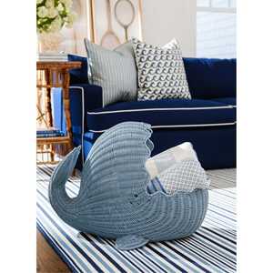 ตะกร้าเก็บของทรงปลาวาฬ ทำจากหวาย ของตกแต่งบ้าน - Product Image 3