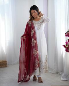 Lo último exclusivo, tela suave y Lisa, Color blanco, parte trasera, patrón Dori, estilo pakistaní, vestido Salwar Para Boda y fiesta especial - Product Image 3