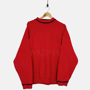 Sudadera lista para el invierno, hecha de algodón 100%, con un patrón sólido, cuello redondo, teñido liso. - Product Image 2