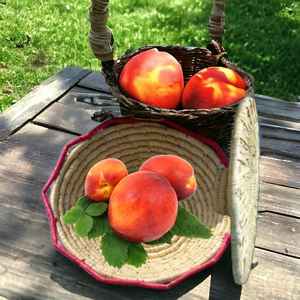 ราคาขายส่งเป็นมิตรกับสิ่งแวดล้อมธรรมชาติซาไบตะกร้าผลไม้กลมตะกร้าทอสําหรับร้านอาหารที่บ้าน - Product Image 2