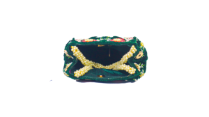 กระเป๋าถือ PVC ขนาดเล็กดีไซน์นกยูงสีเขียวสำหรับผู้หญิงมีไข่มุกแม่เหล็กสามชิ้นสำหรับตกแต่ง - Product Image 4