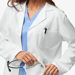 Bata de laboratorio de médico de enfermera moderna blanca para mujer, ropa de trabajo, uniforme médico, batas de laboratorio - Product Image 3
