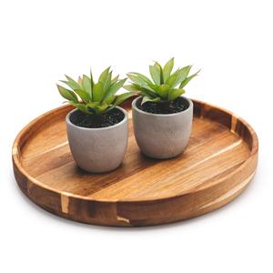 Bandeja de servicio de forma redonda de último diseño 2023 hecha de vajilla de madera, bandeja de uso recién llegada disponible al precio más barato - Product Image 6