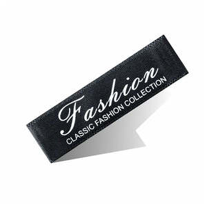 Étiquettes de vêtements blanches privées tissées, fabricant de vêtements, étiquettes en tissu, à repasser, en coton, logo personnalisé - Product Image 5