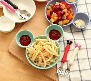 Assiette jetable en plastique en forme de Mickey Mouse, de qualité alimentaire, pour enfants, vaisselle écologique, assiette à compartiments pour bébé, pour fête, vente en gros - Product Image 3