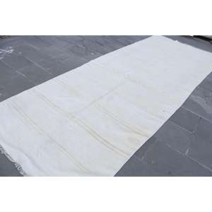 พรมวินเทจขนาด 4.7x11.7 ฟุต, พรมตุรกีขนาดใหญ่, พรมลายพรางสีขาว - Product Image 1