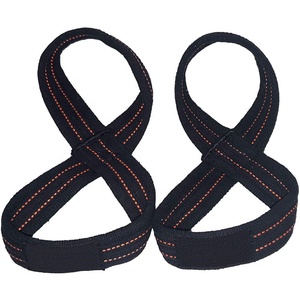 Logo personnalisé Figure 8 sangles de poignet pour le fitness et la musculation Power Lifting Gym Workout Training Weight Lifting Figure 8 sangles - Product Image 6