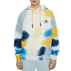 Top con capucha con estampado de tinte de corbata y patrón sólido de talla grande personalizado para hombre para invierno Sudadera con capucha y sudadera con patrón sólido - Product Image 1