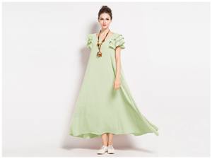 ชุดเดรสยาวแขนยาวผ้าลินินลำลองทรงหลวมผ้าลินินสำหรับผู้หญิงใหม่ฤดูใบไม้ผลิ2025ฤดูร้อน - Product Image 5