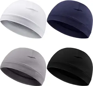 SKULLIE topi katun kuat bersepeda, topi Beanie untuk berkendara, topi helm Liner untuk mendaki gunung