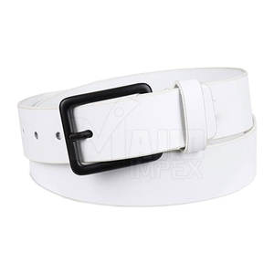 Ceinture de mode ajustable en cuir véritable de haute qualité avec boucle en acier, personnalisable, vente en gros Pakistan - Product Image 2