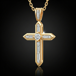 Star Dust Luxury Hip Hop Pendentif croix en argent sterling 925 pour femme Moissanite Diamant avec or Pendentifs et breloques à la mode - Product Image 4