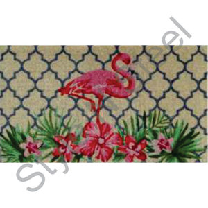 Paillasson pour chambre à coucher Tapis coloré Cygne rose avec motif de fleurs Tapis antidérapant Doux Soyeux Lisse Tapis synthétique - Product Image 1