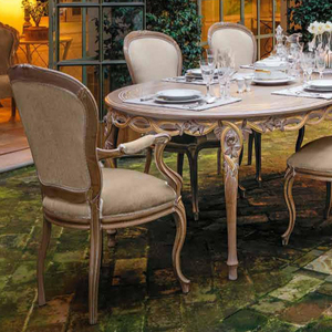 สินค้าที่ดีที่สุดหรูหราสไตล์ฝรั่งเศสชุดห้องรับประทานอาหารโต๊ะและเก้าอี้เฟอร์นิเจอร์ไม้ที่ทำจากไม้เนื้อแข็งบ้านเฟอร์นิเจอร์ในร่ม - Product Image 6