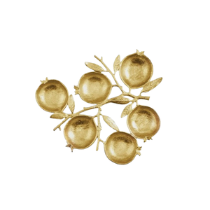 Tazón Redondo de Metal Hecho a Mano de 6 Secciones, Tazón Decorativo de Metal para Servir Alimentos, Tazón Chapado en Oro para Decoración de Mesa de Restaurante - Product Image 1