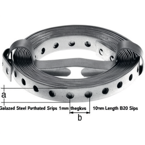 Bandes perforées en acier galvanisé, épaisseur 1 mm, longueur 10 m, taille B20 - Product Image 3