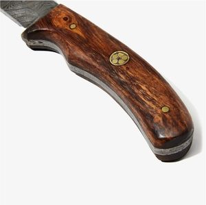 Couteau de mélange de carbone à lame fixe en acier damas pilé à la main avec gaine en cuir couteau de Cowboy Support OEM chasse en plein air Camping - Product Image 6
