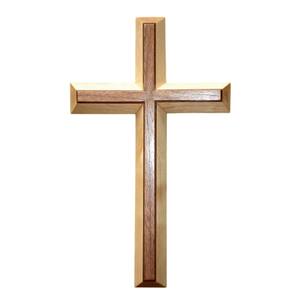 Croix murale en bois massif artisanale symbole religieux chrétien décoratif pour la maison et le décor de l'église cadeau d'art mural en bois sculpté - Product Image 4