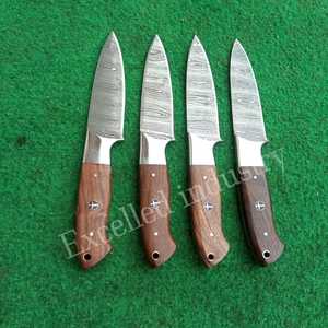 Cuchillo de carne de Damasco hecho a mano personalizado de alta calidad, cuchillo de Chef de cocina afilado con mango de madera con Funda de cuero - Product Image 5