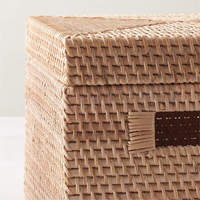 Boîte rectangulaire en rotin 100% matériaux naturels tissés à la main stockage minimaliste décor vintage rustique pour la maison pour la boulangerie de vêtements