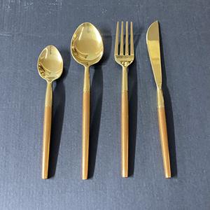 Usine indienne en gros disponible ensemble d'ustensiles de cuisine en bois avec poignée en acier inoxydable de cinq pièces - Product Image 4