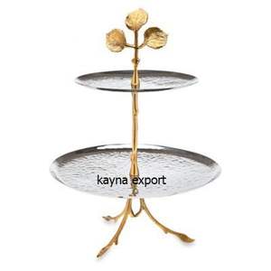 High Quality Two-Tier Wedding Cake <b>Stand</b> Customized Metal <b>Cupcake</b> <b>Stand</b> with Fancy Decorative Top High Quality Cake Tools - Product Image 4