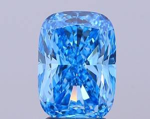 Diamant de laboratoire cultivé CVD, taille coussin, 2,52 carats, fantaisie, bleu vif, VVS2, pour la fabrication de bijoux - Product Image 4