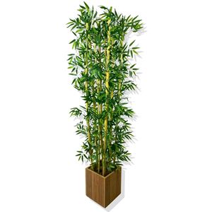 Albero artificiale di bambù 200 Cm 9 pezzi in vaso di legno
