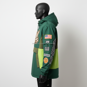 Veste coupe-vent pour homme de qualité supérieure, en nylon et polyester, design à deux tons, veste coupe-vent en chenille personnalisée pour homme - Product Image 3