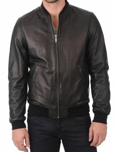 <b>Men's</b> Real Leather <b>Jacket</b> Slim Leather <b>Jacket</b> Bomber Biker Genuine Lambskin Black <b>Men</b> <b>Jacket</b> <b>for</b> <b>jacket</b> <b>for</b> <b>men</b> DDP Shipping - Product Image 5