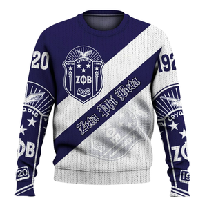 Maglione lavorato a maglia ZPhiB 1920 Zeta Phi Beta Sorority greco Life blu bianco ciniglia lettere Divine nove Premium maglione Top - Product Image 1