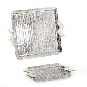 Juego de 3 bandejas redondas de aluminio para cena, hogar, cocina, desayuno y aperitivos chapados en oro decorativos, bandeja para servir, vajilla de fiesta - Product Image 6