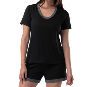 Nuevas camisetas cortas de verano para mujer, ropa informal de dos piezas, chándal con bolsillos, Tops holgados, conjunto de pantalones cortos, conjuntos informales con cuello redondo para mujer - Product Image 6