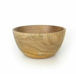 Grand bol à pâte en bois d'acacia personnalisé pour fruits ou salades avec deux poignées en cuir, ensemble de bols ronds en bois pour mélanger les fruits - Product Image 2