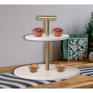 Vente chaude attrayante à la main nouvelle arrivée Stone Cake Stand avec couvercle un porte-gâteau rond de 12 pouces et présentoir de table à dessert - Product Image 5