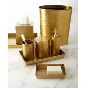 Silver Finished Metal Bathroom Accessories Set Countertop Decor Vanity Organizer Lotion <b>Soap</b> <b>Dispenser</b> <b>Toothbrush</b> <b>Holder</b> Set - Product Image 5