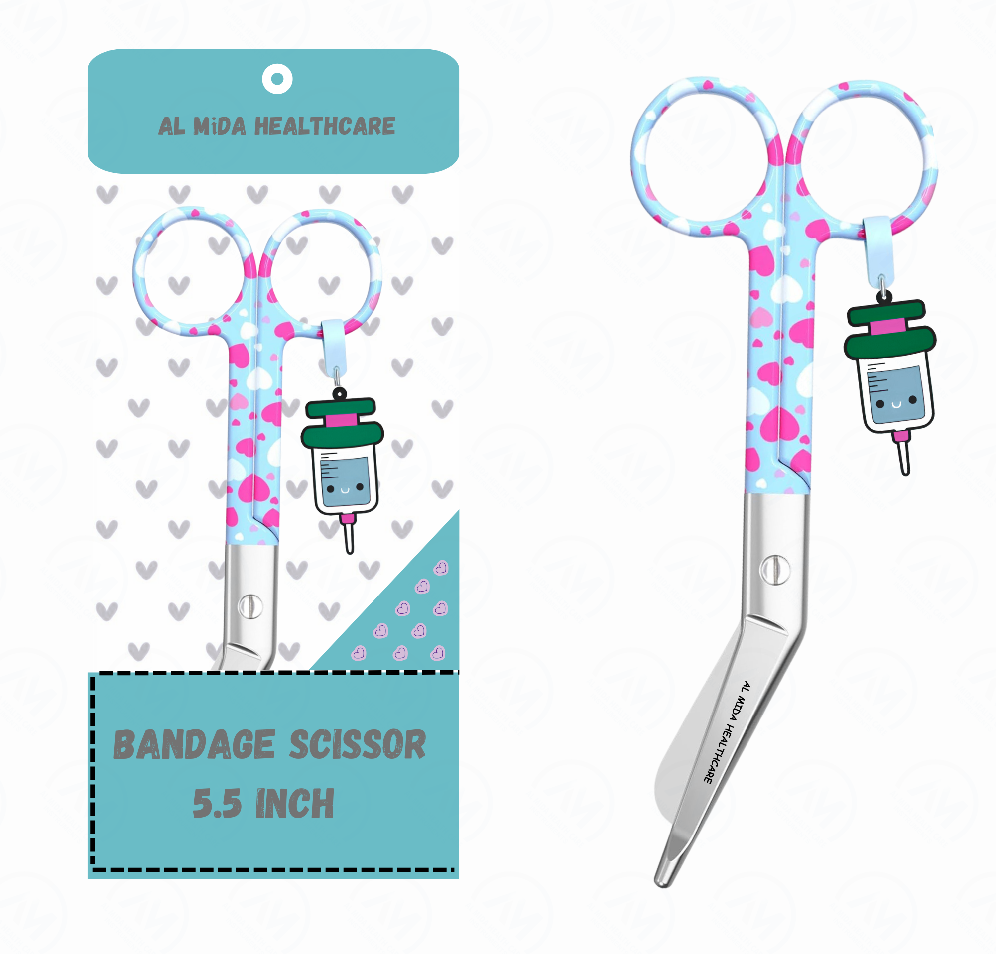 Pink and Blue Heart pattern