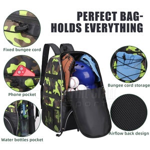 Premium Quality Lightweight Nylon/Polyester Foldable Baseball Bags with 50-70L Capacity Softback Design Factory Direct Sale - Product Image 5