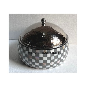 Cazuela para Servir Hecha a Mano con Madreperla |   Olla térmica de acero inoxidable para mantener la comida caliente |   Utensilios de Cocina Premium - Product Image 1
