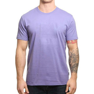 เสื้อยืดคอกลมสำหรับผู้ชายผ้า100% 240กรัมสีดำล้วนระบายอากาศผ้าฝ้ายถักแบบใหม่กำหนดเอง - Product Image 3