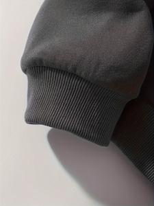 Sweat à capuche oversize en molleton de polyester de haute qualité pour hommes avec logo personnalisé Streetwear Impression en relief Sweatshirts teints en couleur unie avec poches - Product Image 6