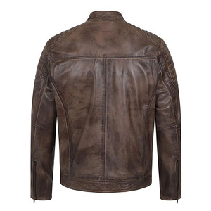 Chaqueta de Cuero de Piel de Oveja Original para Hombre de la Mejor Calidad, Diseño Vintage, Chaqueta de Cuero Genuino Estilo Motero OEM - Product Image 2