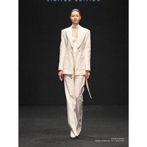 Pantalones de Alta Calidad para Mujer, Pantalones Rectos de Jacquard MIRRI SAND, Pantalones de Oficina de Cintura Alta para Mujer - Product Image 3