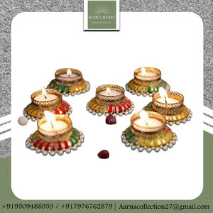 Supports de lumière de thé d'ambiance rougeoyante d'or avec le matériel de MDF et la taille adaptée aux mariages et aux événements de partie - Product Image 2