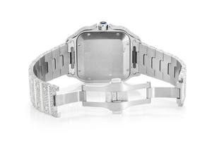 Tendance VVS Moissanite Diamant Cadran Romain En Acier Inoxydable Mécanique Automatique Clouté Hip Hop Montre Glacé De Luxe Porter Pour Hommes - Product Image 4