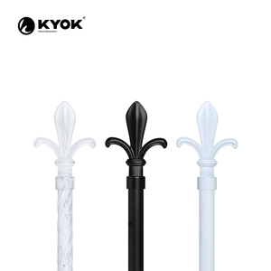 ปลายม่าน KYOK Classic Fleur De Lis สีดำขาว ทำจากพลาสติก สไตล์ดั้งเดิม สำหรับตกแต่งปลายราวม่าน - Product Image 1