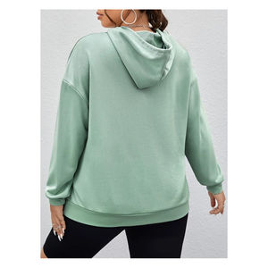 Sudadera con capucha y cremallera blanca personalizada OEM para mujer, con estampado streetwear, para fitness. Sudaderas con capucha y sudaderas para mujer. - Product Image 3