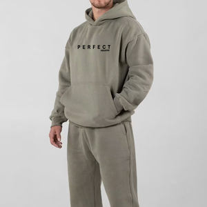 Sweat-shirt uni en molleton à épaules tombantes avec cordon de serrage unisexe pour hommes et femmes, sweat-shirt en coton surdimensionné lourd avec logo personnalisé - Product Image 4