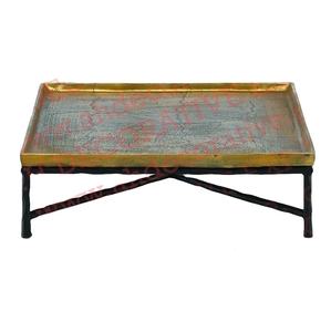 Plateau de service de grande taille en aluminium de luxe en vente chaude avec supports antiques noirs - Product Image 1